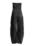 Trendy Spice Girl Wind 2025 New Niche Design Sensor Interface Bag Waist-Bowl Denim Jumpsuit