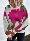Fongt Autumn And Winter Round Collar Long Sleeve Knitted Fashion Tie With A Casual Jacket Sweater Woman