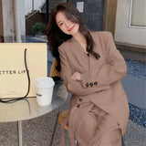 Fongt 2024 New Blazer, High Waist, Wide Leg Trousers, Two-Piece New Women's Suit-Outfit