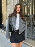 Fongt Spring And Autumn And Winter New Women's Beads Leather, The Short Loose Casual Hair Coat B62805