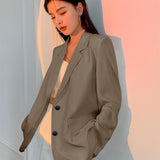 Fongt Suit Coat Female Senior Sense Spring And Autumn Thin Korean Version Loose Design Sense Small Long Sleeve Casual Small Suit-Outfit