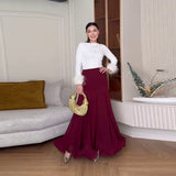 Fongt Summer Women's New Lotus Leaf Side High Waist Slim Solid Body Skirt