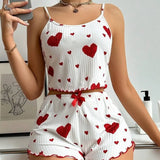 Fongt Sales Of Women's Homewear Love Print Slings Casual Pits Can Wear Women's