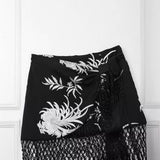 New Tassel Embroidery Fashionable Gauze Cage Skirt 3183201-Outfit