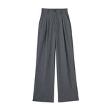 Fongt And Autumn 2025 New Women's Front Folded High-Waisted Trousers Casual Trousers Women A67231