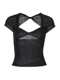 Back Cutout Black Crop Top-Outfit