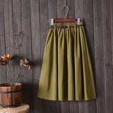 Fongt New College Wind Small Fresh Literary A Word Skirt Versatile Long Skirt Female Send Belt-Outfit