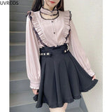 Women Shirts Lolita Y2K Cute Japanese Style Blouse Elegant Long Sleeve Sweet Tops Casual Office Ladies Aesthetic Shirt-Outfit