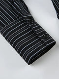Vintage Stripe V Neck Slim Fit Long Sleeve