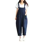 Large Artistic Dark Blue Suspender Casual