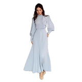 Fongt New Women's Temperament Elegant Irregular Thin Splicing Dress