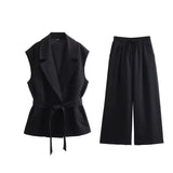 Belt Vest 7768023 Wide-Leg Trousers 7740102 Suit-Outfit