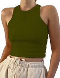 Fongt Women's Wish New Summer Pure Color Sleeveless Slim Short Small Vest