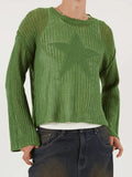 Star Jacquard Crochet Knit Top-Outfit