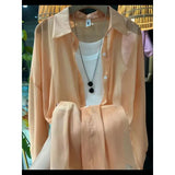 Fongt New Fashion Clothes Beaded Sunscreen Women Loose Lantern Sleeve Shirt Senior
