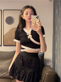 Hong Kong Taste Slimy Umbilly Short Top Woman 2025 Summer New Design Sense Niche Short-Sleeved