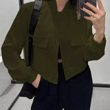 Fongt New Coat Temperament Stand Collar Large Pocket Neutral Wind Women's Winter Jacket Small Fragrant Wind Coat
