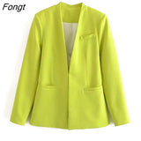 Spring Women's Solid Color Slim Simple Leisure Suit Coat Chic and Elegant Woman Jacket Women's Blazer Tailoring Blazer