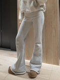 Fongt Base Solid Color High-Rise Micro-Speakers Roll Waist Wide Waist Thin Leisure Sweating Trousers