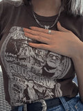 Vintage Comic Graphic Short Sleeve Tee-Outfit