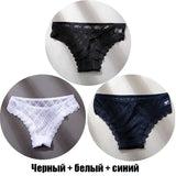 3PCS/Set Thongs Woman MeshTransparent G-String Women's Thong Comfortable Casual Female Low Waist Thong Intimate