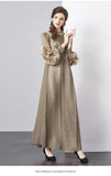 Fongt Folds Solid-Colored Dress Women's Niche Light-Cooked Three-Dimensional Flowers Loose Thin-Skinny Long Dress