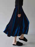 Black Patchwork Long Skirt-Outfit