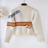 Puppy Pattern Cardigan-Outfit