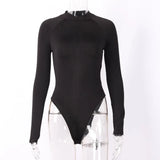 Fongt Women's Autumn And Winter Fashion Long Sleeve Zipper High Collar Slim Top Solid Color