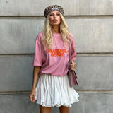 Ruffles Solid Elastic Waist Mini Skirt-Outfit