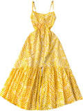 Style Printing Suspender Dress Women's Summer Hollowed-Out Fork Design Sense Of Minority Chic Super Fairy Dress-Outfit
