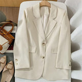 Fongt Jacket Female Spring New Korean Version Classic Two Buckle Temperament Orange Loose Casual Web Celebrity Small Suit Female-Outfit