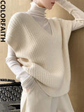 2022 New Sleeveless Vest Waistcoat Vintage Oversized Winter Spring Women Sweaters Pullovers Knitwear Tops