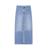 New Spring Style Retro Style Slimming And Sticking Bags Decorated With Forked Flute Skirt 6147084-Outfit