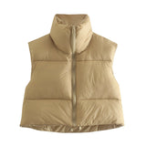 Fongt Color Women's Clothing 2025 Spring And Autumn 2025 New Cotton Vest Zippered Arma A8BS9263