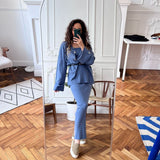Fongt Autumn New Women's Pure Color Lazy Leisure Long-Term Set