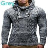 Fongt And Winter New Hot Style Man Slim High Collar Hooded Head Large Size Knit Sweater