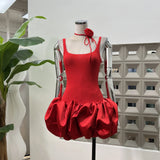 Super Nice Ball Charming Micro-Cloud Skirt With Low Breast Sexy Vest Skirt