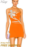 2023 New Summer Women's Sexy Flower Dress Bandage Bodysuit Elegant Diamond Celebrity Party Evening Mini