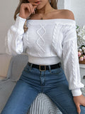 Shooting Autumn And Winter Casual Pure Color Collar Shoulder Long Sleeve Jacket Sweater Women's