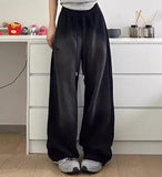 Logo Print Vintage Washed Baggy Sweatpants-Outfit