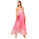 Fongt Summer New Sexy Sling Temperament Print High Waist Swing Dress Woman