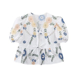 Spring Lapel Lace Printed Shirt Blouse-Outfit