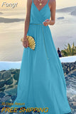 Casual Women Summer V Neck Dress Elegant Femme Long Sleeve Holiday Beach Dress Vintage Leopard Print Maxi Dress