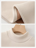 Half Turtleneck Tops Women Winter Plush Velvet Lined Warm T Shirt Long Sleeve Bottom Blusas Korean Slim Fleece