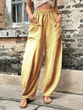 Plus Size 4XL 5XL Women's Solid Baggy Pants Big Pocket Elastic Waist Casual Haren Pants Lantern Trousers Oversize