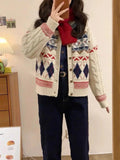 Knitted Design Buttoned Cardigan-Outfit