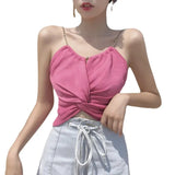 Fongt Beauty Back-Up Shoulder Female Summer Short-Colored Bum Sexy Umbilly Wear Wrapped Chest Chic Sling Vest