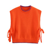 Fongt Two-Color Tethered Toothless Vest 2025 Spring And Autumn New B67456