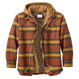 Fongt Plaid Cotton Coat Large Size Hooded Shirt Jacket